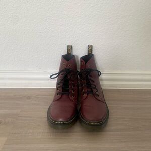 Dr. Martens Burgundy Leather Boots